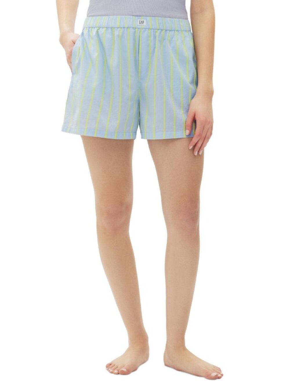 #2320 Gap Women's Solid Boxer Sleep Shorts - Pure Blue